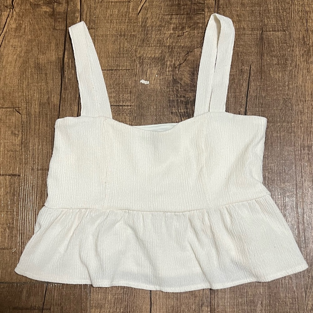 White peplum Tank Top